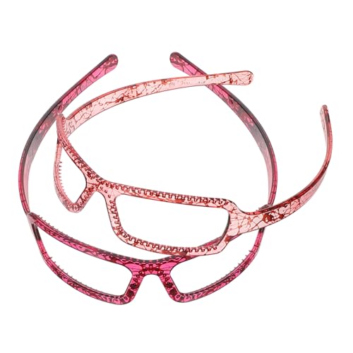 Gatuida 2 Stück Damen Haarbänder mit Brillen Design Weiches Stirnband für Gesichtspflege Styling und Alltag Modisches Haarschmuck in und Weinrot für Mädchen und Frauen von Gatuida