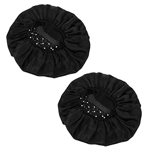 Gatuida 2 Stück Duschhauben aus Hochwertigem Polyester Elastische Wasserfeste Hauben für Damen für Bad Make Up und Praktisch und Leicht Transportierbar Schützt Haar Beim Duschen von Gatuida