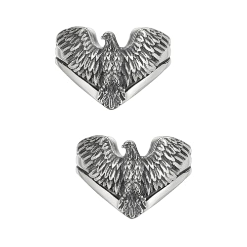 Gatuida 2 Stück Eagle Ring Vintage Design Verstellbarer Fingerring mit Muster für Teenager Mädchen und Damen Hochwertiger Schmuck von Gatuida