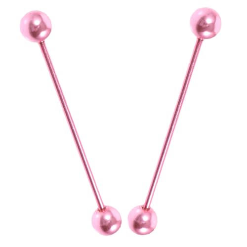 Gatuida 2 Stück Edelstahl Industrial Barbell Ohrringe Langes Ergonomisches Knorpelpiercing Modische Elektroplattierte Körperpiercing Schmuck für Damen Langlebig und Komfortabel von Gatuida