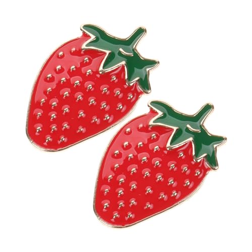 Gatuida 2 Stück Erdbeer Broschen Zinklegierung Stabile Anstecknadeln für Kleidung Rucksäcke und Schals Dekorative Frucht Badges Metall Broschen für Damen und Studenten von Gatuida