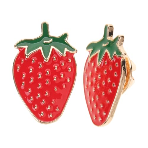 Gatuida 2 Stück Erdbeer Broschen aus Zinklegierung Robuste Anstecknadeln für Kleidung und Rucksack Langlebige Fruchtbrosche als Modisches Accessoire und für Damen Geburtstag und Feiertage von Gatuida
