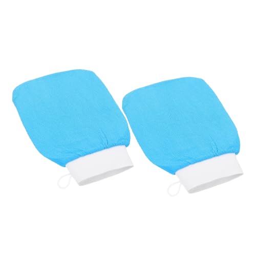 Gatuida 2 Stück Exfolierende Duschhandschuhe für Mädchen Hautreinigende Peeling Mitten aus Hochwertigem Kunstfasermaterial Wiederverwendbar Sanfte Massage für Hautpflege Blau mit von Gatuida