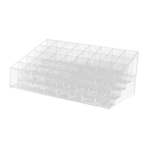 Gatuida 2 Stück Fächer Lippenstift Organizer Transparenter Desktop Lippenstifthalter Langlebige Aufbewahrungsbox für Kosmetik Praktischer Make Up Organizer für Schminktisch und Badezimmer von Gatuida