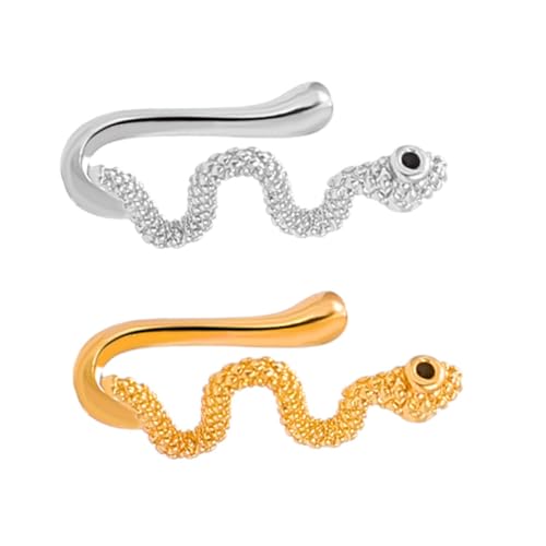 Gatuida 2 Stück Fake Nose Rings Clip Nose Cuff Non Piercing Nasenring aus Kupfer Damen Schmuck für Nase Ohr Tragus und Lippe Schmerzfrei Vielseitig für Alltag und Party Modisch und von Gatuida