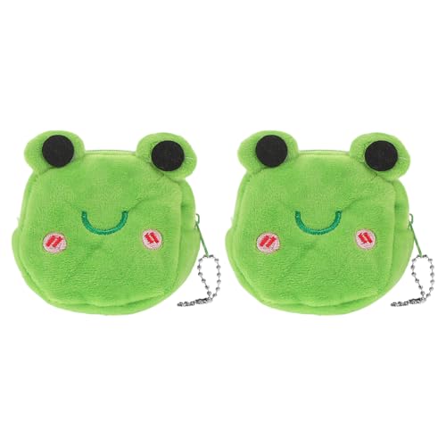 Gatuida 2 Stück Frosch-Geldbörse: Kawaii-Geldbörse in Plüschtierform – süße mit Reißverschluss und Schlüsselanhänger – Mini-Tasche für Partys und Reisen im Freien von Gatuida
