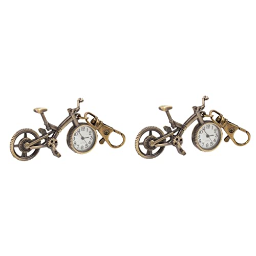 Gatuida 2stücke Retro Fahrrad Schlüsselanhänger Taschenuhr Elegante Handwerkskunst Dekorative Pendeluhr Mit Schlüsselring Geschenkidee Für Männer Und Frauen von Gatuida