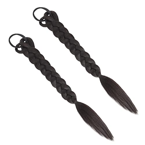 Gatuida 2 Stück Geflochtene Synthetische Pferdeschwanz Haarextension Natürliches Haarteil mit Haargummi Langlebig Hautfreundlich Vielseitig Zuschneidbar Modisches Styling für Damen Party von Gatuida