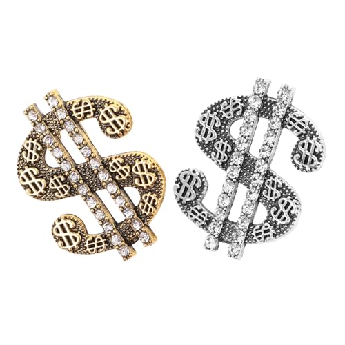 Gatuida 2stücke Anstecknadel Herrenbrosche Mit Dollarzeichen Rapperschmuck Anzugnadel Für Kleidung Hüte Taschen Taschennadeln Geldabzeichen Für Männer Frauen Anzugsaccessoires von Gatuida