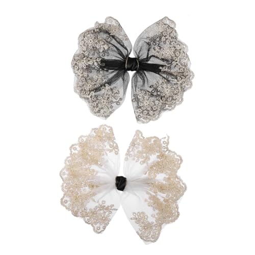 Gatuida 2 Stück Große Spitzen haarklammer Schleifen design für Damen Starker Griff für Dickes und Dünnes Haar Eleganter Haarschmuck für Alltag Party und Besondere Anlässe von Gatuida