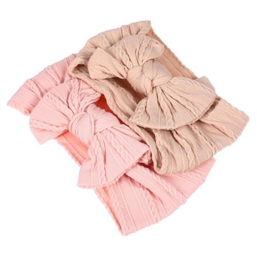 Gatuida 2 Stück Haarband für Neugeborene mit Elastischen Schleifen Verstellbare Kopfbedeckung für Mädchen Nylon Khaki Niedlicher Haarschmuck für Junge Mädchen und Kleinkinder von Gatuida