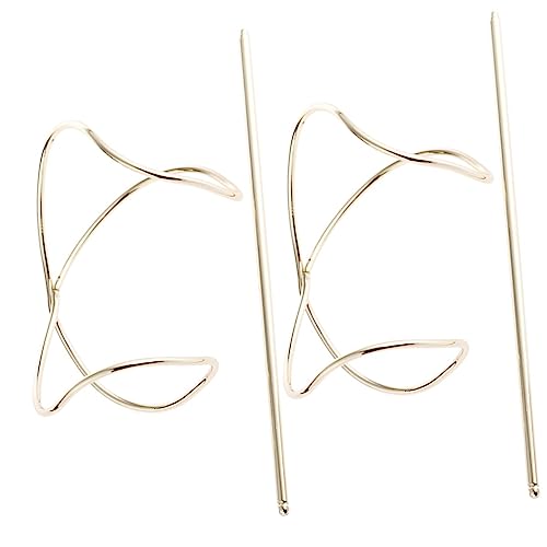 Gatuida 2 Stück Haarnadel aus Metall Form goldenes Haar Styling Griff Haarstifte für Locken Mädchen Accessoires Haarnadelstifte Mädchen Haarzubehör Haarrutschen Silberhaarzubehör Legierung von Gatuida