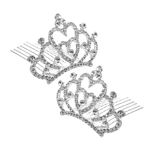 Gatuida 2 Stück Haarschmuck Teiliges Mini Tiara Haarkamm mit Funkelnden Strasssteinen Leichter Kopfschmuck für Tanzauftritte und Partys Sicherer und zur Kopfhaut Geeignet für Mädchen von Gatuida