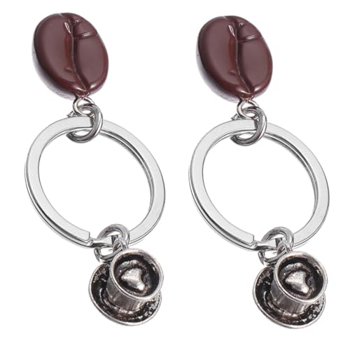 Gatuida 2 Stück Herzförmige Schlüsselanhänger mit Kaffee bohnen Design aus Resin Leichte Dekorative Anhänger für Rucksack Handtasche Geschenk für Frauen und Kaffeeliebhaber von Gatuida