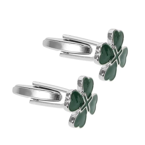 Gatuida 2 Stück Irish Herz Vierblättriges Kleeblatt Manschettenknöpfe Emaille Herren Schmuck St Patricks Day Accessoire Business Freizeit Elegant von Gatuida