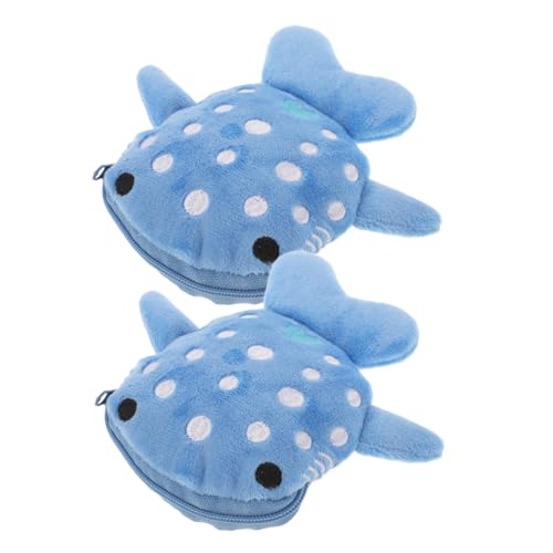 Gatuida 2 Stück Kleine Damen Geldbörse Plüsch Fisch Münzfach mit Reißverschluss Weiche Portemonnaies für Münzen Schmuck Schlüssel Praktisches Organizer Täschchen für Reisen Alltag von Gatuida