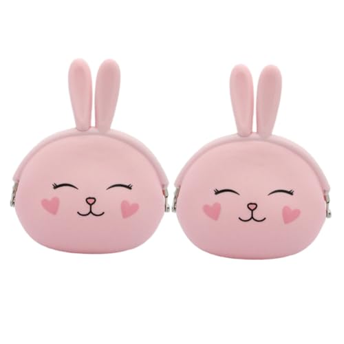 Gatuida 2 Stück Rosa Silikon Geldbörse Mit Kaninchen Design Münztasche Tragbare Schlüssel Und Wechseltasche Für Mädchen Leicht Und Robust Für Schule Und Reisen von Gatuida