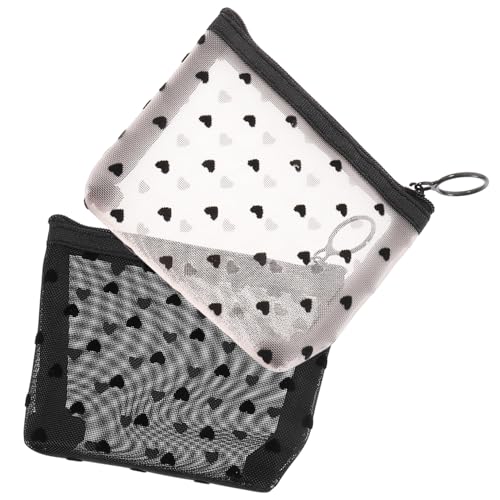 Gatuida 2 Stück Kleine Kosmetiktasche Gauze mit Reißverschluss Leichte Schminktasche für Damen und Mädchen Kompakte Makeup Bag für Reisen und Alltag Vielseitiger Organizer für Kosmetik von Gatuida