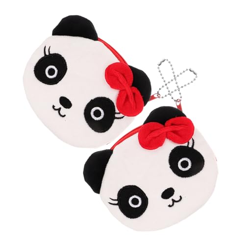 Gatuida 2 Stück Kleine Plüsch Geldbörse mit Reißverschluss Niedliche Panda Form Leichte Stoffbörse für Mädchen Kompakter und Kartenhalter für Geldaufbewahrung von Gatuida
