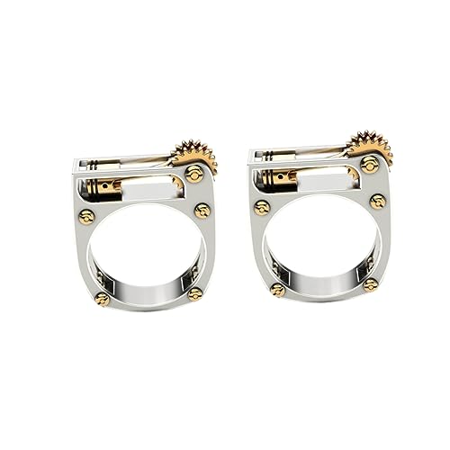 Gatuida 2 Stück Kreativer Titanstahl im Mechanischen Design für Modischer Finger Langlebigem Material für Besondere Anlässe Silberfarben von Gatuida