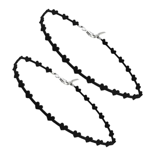 Gatuida 2 Stück Kurz Herz Choker Halskette Damen Silberfarbene Kette Frauen Schmuck Kurz Herzanhänger Modisch Stilvoll für Alltag und Fest von Gatuida
