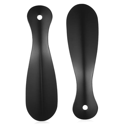 Gatuida 2 Stück Kurzer Schuhlöffel aus mit Griff Platzsparend Rutschfest für Herren Damen Senioren und Schonende Schuhanziehhilfe mit Aufhängeloch Langlebig und Leicht zu Reinigen von Gatuida