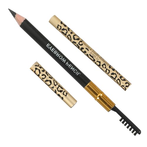 Gatuida 2 Stück Leopard Design Augenbrauenstift mit Pinsel Profi Augenbrauen Make Up Stift Schwarz Langlebig Einfach zu Bedienen und Tragbar für Natürliche Augenbrauenfarbe von Gatuida