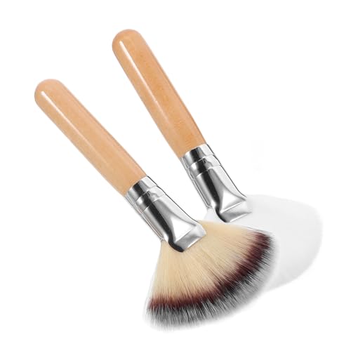 Gatuida 2 Stück Long Handle Gesichtspinsel Teiliges mit Weichen Borsten für Make Up Puder und Highlighter Langlebig und Komfortabel für Frauen Multifunktionaler Make Up Pinsel zur von Gatuida