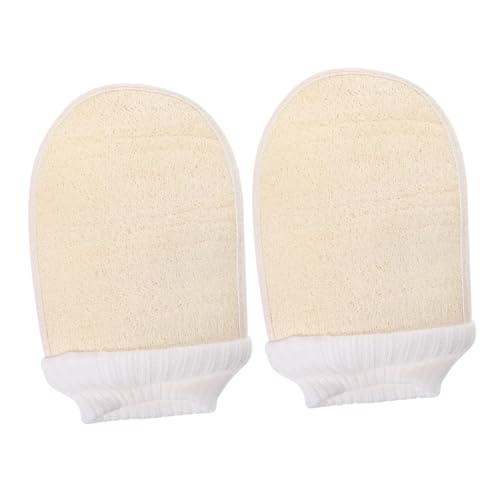 Gatuida 2 Stück Loofah Peelinghandschuhe Stark Reinigende Atmungsaktive Badeschürfer für Körperpeeling Sanftes Entfernen Abgestorbener Haut und Massage für Damen und Herren von Gatuida