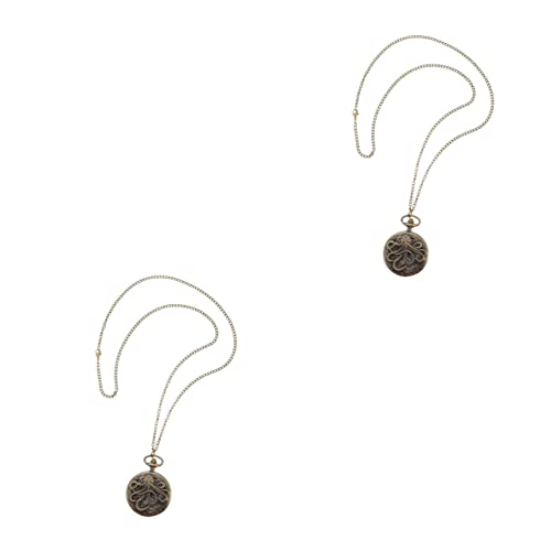 Gatuida 2stücke Retro Taschenuhr Filigranem Design Tragbare Antike Uhr Für Besondere Anlässe Perfektes Für Valentinstag Weihnachten Und Geburtstage von Gatuida