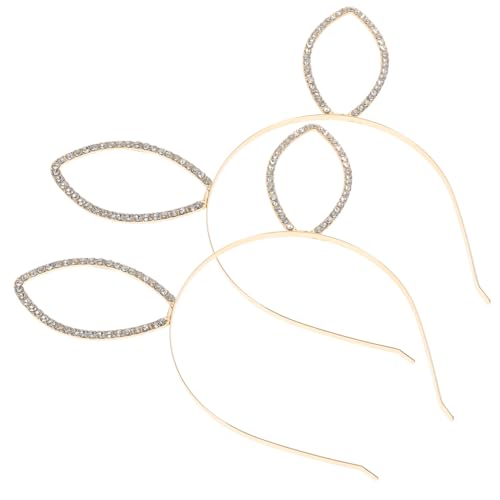 Gatuida 2 Stück Metall Haarreif mit Funkelnden Hasenohren Teiliges Glitzernde Kopfbedeckung für Party Cosplay und Halloween Leicht Rutschfest Stilvolles Accessoire für Damen und Mädchen von Gatuida