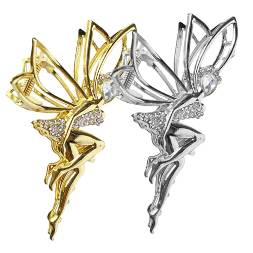 Gatuida 2 Stück Metall Haarspangen für Damen Robuste Krallenspangen mit Schmucksteinbesatz Geeignet für Dickes Haar Modischer Haarschmuck für Festliche Anlässe und Alltag von Gatuida