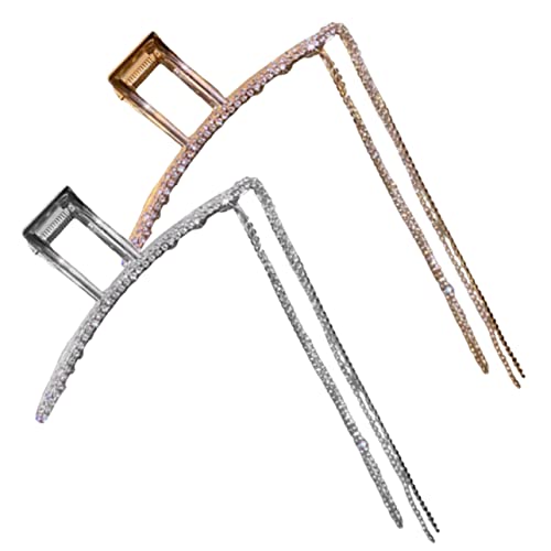 Gatuida 2 Stück Metall Ketten Haarklammern mit Quasten Rutschfeste Haarspangen für Damen Stilvolle Haaraccessoires für Styling und Täglichen Gebrauch von Gatuida