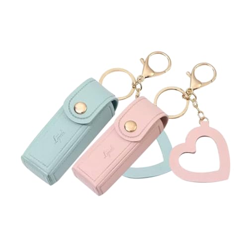Gatuida 2 Stück Mini Schlüsselanhänger Täschchen Lippenbalsam Halter Lippenstift Organizer Kompakt Langlebig Passend für Schlüssel und Taschen Praktisch für Unterwegs von Gatuida