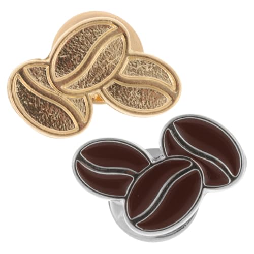 Gatuida 2 Stück Modische Kaffee Bohnen Broschen aus Metall Cartoon Anstecknadeln als Schal und Cardigan Clip Stabile Reverspins als Kleidung Accessoire für Damen und Herren von Gatuida