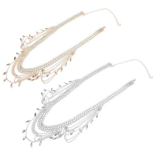Gatuida 2 Stück Multilayer Taillenkette Damen Verstellbar Boho Bauchkette Körperkette Gold Silber Ethno Stil für Kleider Jeans Gürtel Accessoire von Gatuida
