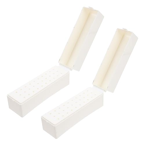 Gatuida 2 Stück Nagelbohrer Aufbewahrungsbox mit Löchern Organizer für Nagelkunst Tools Stabil und Langlebig für Nagelstudios und Zuhause Opp Beutel Verpackt von Gatuida