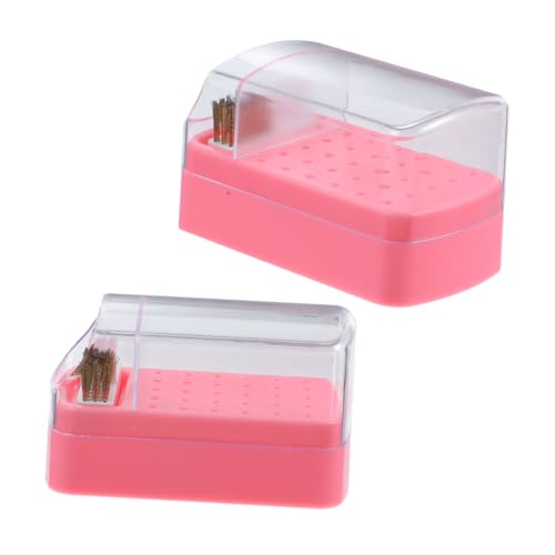 Gatuida 2 Stück 2-In-1 Nagelbohrer Halter mit Reinigungsbürste Organizer Etui für Maniküre Werkzeuge Kunststoff Langlebig für Kosmetikstudios und Heimwerker von Gatuida