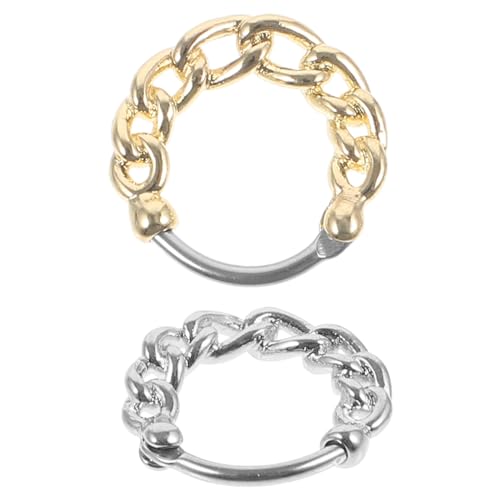 Gatuida 2 Stück Nasenringe Piercing mit Modischer Kettenverzierung Stabiler Metallclip Minimalistisches Design für Damen Leichter Nasenschmuck Vielseitig Tragbar bei Verschiedenen von Gatuida