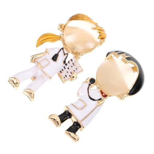 Gatuida 2 Stück Niedliche Cartoon Broschen Teiliges Design für Dekoration von Taschen und Schals Langlebig und Korrosionsbeständig für Kreative Anlässe von Gatuida