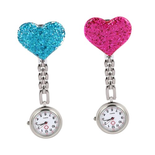 Gatuida 2 Stück Niedliche Krankenschwester Taschenuhr mit Leichte Medizinische Armbanduhr für Damen Stilvoller Ärzteclip für und Büro Praktische Geschenkidee von Gatuida