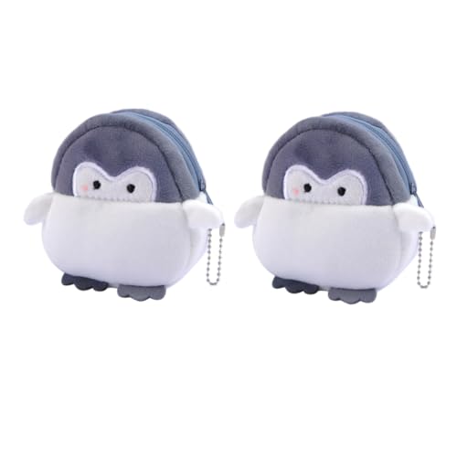 Gatuida 2 Stück Niedlicher Mini Pinguin Münzbeutel Cartoon Plüsch Geldbörse Tragbar Robust für Alltag Reisen Schule für Frauen von Gatuida