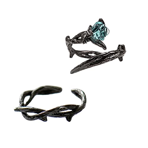 Gatuida 2 Stück Offener Paarring Thorn Design Modischer Finger Schmuck für Damen Herren Verstellbarer Chic Couple Ring als für Verlobung Festival Party von Gatuida