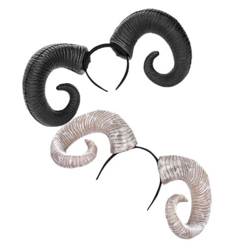 Gatuida 2 Stück PU Horn Haarschmuck Halloween Cosplay Stirnband für Karneval und Party Einzigartiges Haaraccessoire mit Schwarzem und Weißem Horndesign von Gatuida