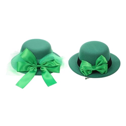 Gatuida 2 Stück Patrick's Day Haarklammern Grün Mesh Hut mit Schleife Metall Alligatorclip Festlicher Haarschmuck für Party und Alltag Leicht und Irisches Kostüm Zubehör von Gatuida