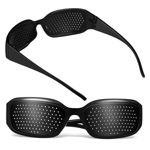 Gatuida 2 Stück Pinhole brille PC Rahmen Leichte Lochbrille gegen Augenmüdigkeit Schutzbrille für Kurz Weitsicht Erwachsene Astigmatismus von Gatuida