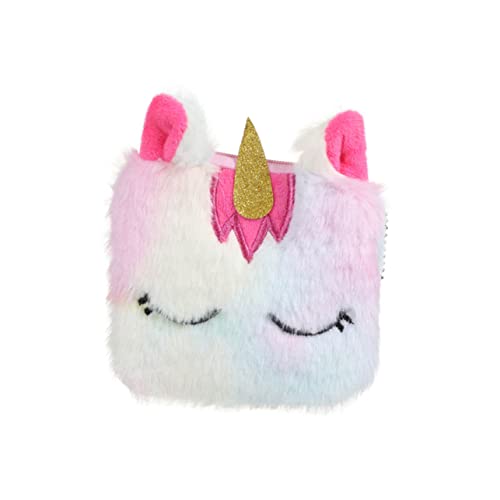 Gatuida 2 Stück Plüsch Einhorn Münzbeutel Kleingeldbörse mit Reißverschluss Kleine Geldbörse für Mädchen und Damen Vielseitige Schlüsselhalter Tasche für Alltag und Schule Zufällige Farbe von Gatuida