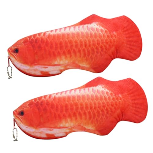 Gatuida 2 Stück Plüsch Federmäppchen Großes Fisch Design Kuscheliges Mäppchen Für Schüler Stiftehalter Weiches Material Niedliches Schreibwarenetui Unisex von Gatuida
