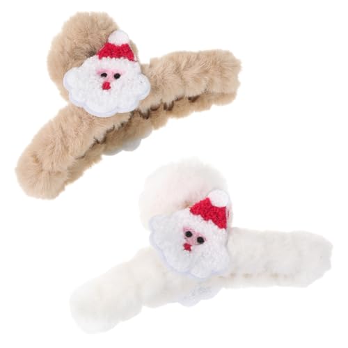 Gatuida 2 Stück Plüsch Haarklammer Weihnachts Haarspangen für Damen Weiche Robuste Haarclips mit Festem Geeignet für Dünnes und Dickes Haar für Partys Hochzeit Alltag von Gatuida