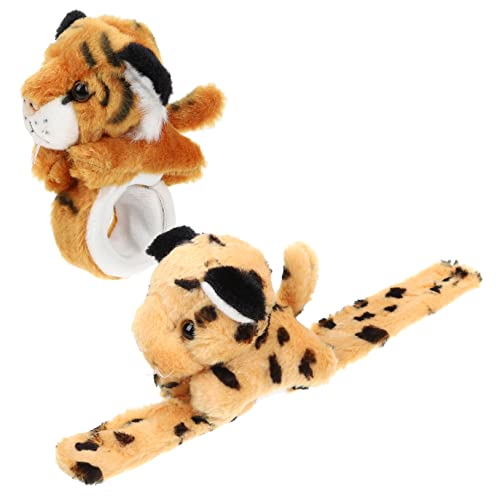 Gatuida 2 Stück Plüsch Tier Slap Armbänder Kuschelweiche Handgelenkspielzeuge für Tiermuster Armbänder als Partygeschenke Geeignet für Jungen und Mädchen von Gatuida